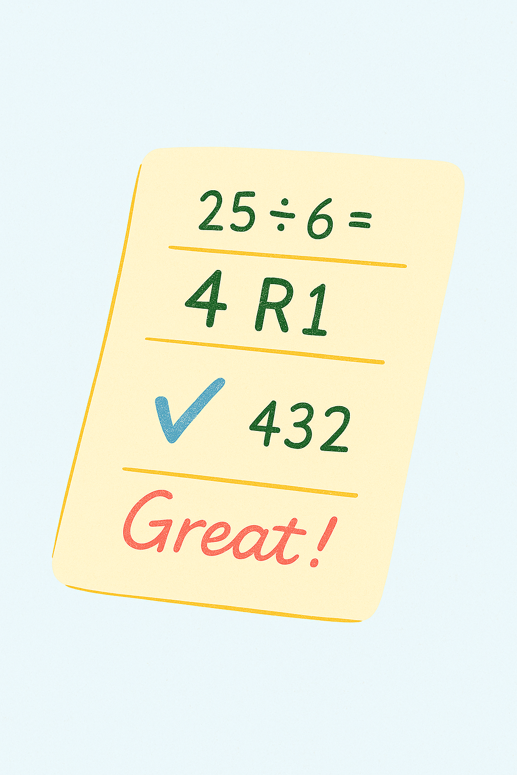 Graded math worksheet with scores